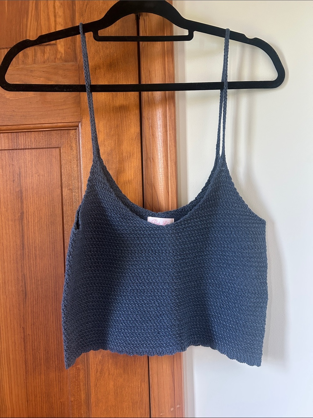 Pink Lily Navy Knit Tank Crop Top